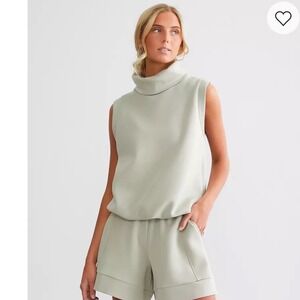 Varley Leigh Turtleneck Sweatshirt Tank Large athleisure layered lux gorpcore